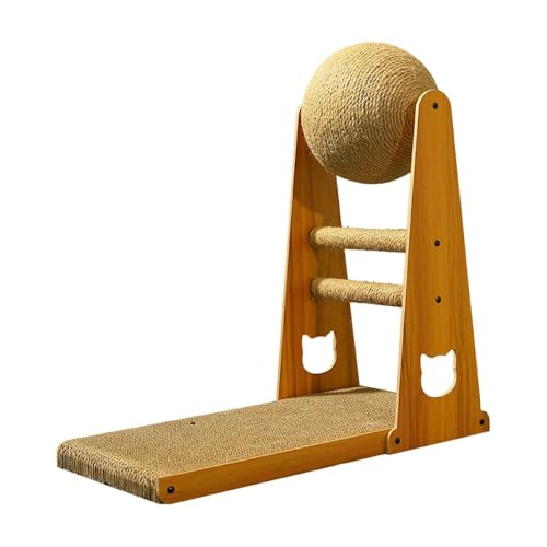 Geformter Kratzbaum mit Sisal-Kratzbrett und abnehmbarem Ball, vertikaler Katzenkratzbaum für Indoor-Katzen, Möbelschutz, Größe XL Geformter Kratzbaum mit Sisal-Kratzbrett und abnehmbarem Ball, vertikaler Katzenkratzbaum für Indoor-Katzen, Möbelschutz, Größe XL von CHUANYGU