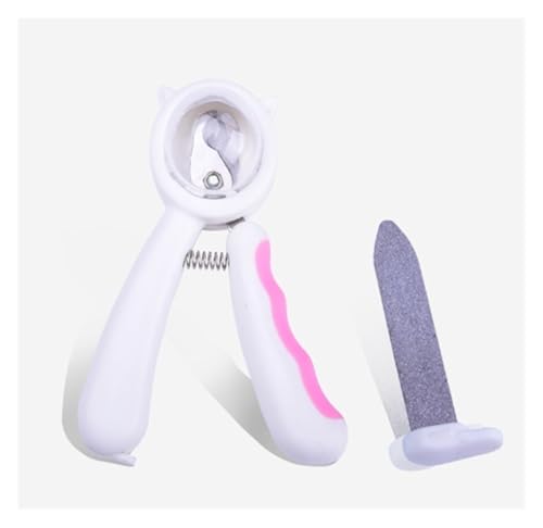 Großer Nagelknipser für Katzen und Hunde, mit Sicherheitsschutz, scharfe Edelstahl-Klinge, Trimmer für kleine, mittelgroße Haustiere, inklusive Nagelfeile (Rosa) von CHUANYGU