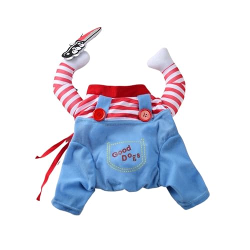 Halloween-Hundekostüm mit abnehmbarem Zubehör, lustiges Cosplay-Outfit, geeignet für kleine, mittelgroße und große Hunde, einschließlich Chihuahua, Französische Bulldogge und Yorkie (Größe XL) von CHUANYGU