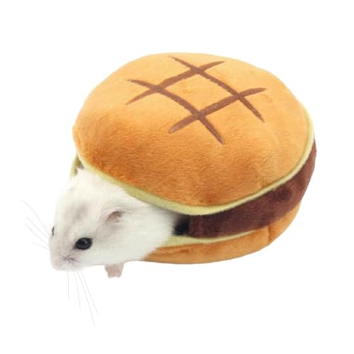 Hamsterversteck – Burger-förmiges kleines Haustierhaus mit Kette zum Aufhängen, Zwerghamster, Rennmäuse und kleine Haustiere von CHUANYGU