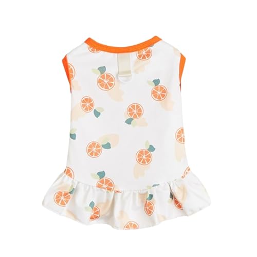 Haustierkleid mit Cartoon-Aufdruck, mit Traktionsringen, verstellbarer Polyester-Rock für Hunde und Katzen, für große Rassen, Orange, Größe S von CHUANYGU