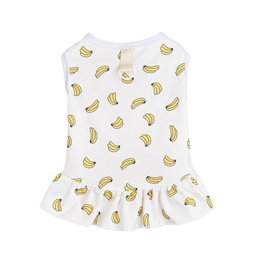 Haustierkleid mit Cartoon-Print und Traktionsringen, verstellbarer Polyester-Rock für Hunde und Katzen, für große Rassen (Banane, L) von CHUANYGU