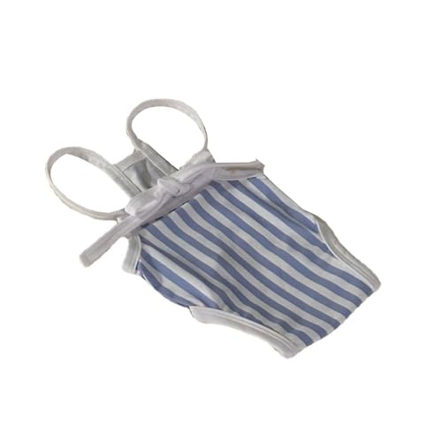 Hunde-Badeanzug für kleine Rassen, gestreiftes Strand- und Pool-Kostüm für Bichons, Pudel und kleine Hunde, atmungsaktives Polyester, Haustier-Bademode (Blau, Größe S) von CHUANYGU