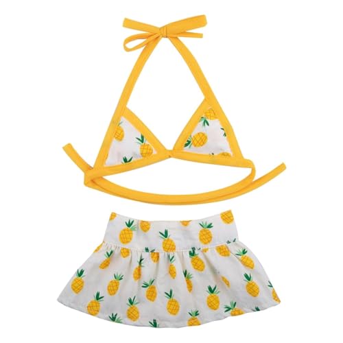 Hunde-Bikini-Set mit Blumenmuster, verstellbarer Haustier-Badeanzug für kleine Hunde, Strandurlaub und Sommerparty (A,S) von CHUANYGU