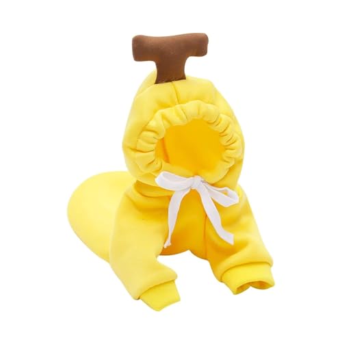Hunde-Wintermantel, warme Fleecejacke für kleine Hunde, weiche Haustierkleidung mit verstellbaren Trägern, gemütliches Welpen-Outfit für kaltes Wetter (Gelb, M) von CHUANYGU