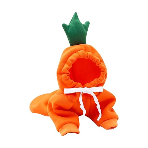 Hunde-Wintermantel, warme Fleecejacke für kleine Hunde, weiche Haustierkleidung mit verstellbaren Trägern, gemütliches Welpen-Outfit für kaltes Wetter (Orange, S) von CHUANYGU