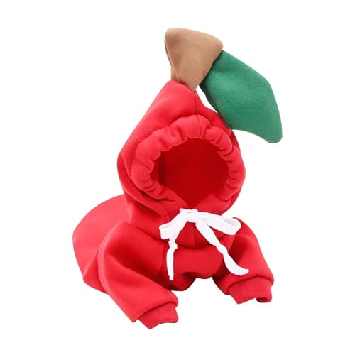 Hunde-Wintermantel, warme Fleecejacke für kleine Hunde, weiche Haustierkleidung mit verstellbaren Trägern, gemütliches Welpen-Outfit für kaltes Wetter (Rot, M) von CHUANYGU