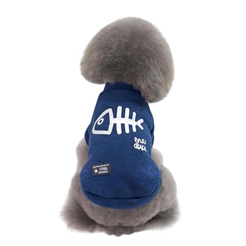 Hundehemd mit Fischgrätenmuster, atmungsaktives Polyester, Haustierbekleidung für kleine, mittelgroße und große Hunde, dehnbares, bequemes Outfit für Frühling und Sommer (Blau, XXL) von CHUANYGU