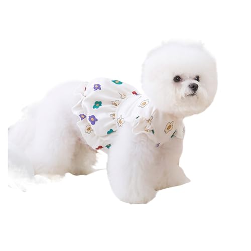 Hundekleid mit Blumendruck, leichter Frühlingsrock für kleine Hunde, Outdoor-Spaziergänge, Bekleidung (XS) von CHUANYGU