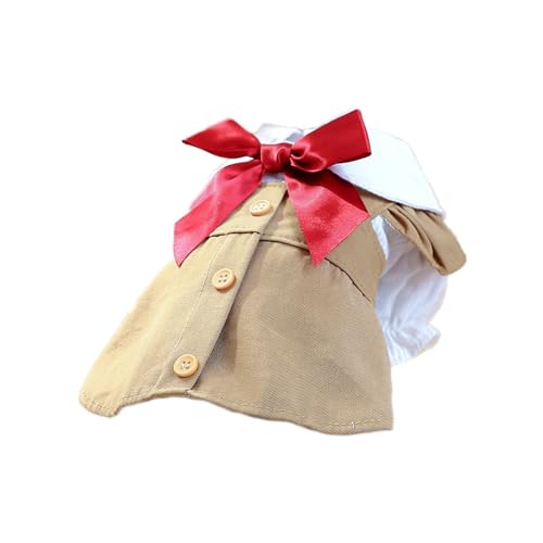 Hundekleid mit Schleife für kleine Hunde – verstellbarer Haustierrock mit Gummiband, niedliches Welpen-Shirtkleid (M) von CHUANYGU