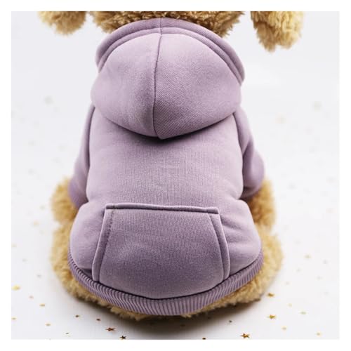 Hundemantel für den Winter, warm, mit weichem Fleece gefüttert, Haustiermantel für kleine, mittelgroße Hunde, Welpen, Katzen, geeignet für Chihuahua, Französische Bulldogge, Mops (Hellviolett, XL) von CHUANYGU
