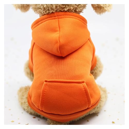 Hundemantel für den Winter, warm, mit weichem Fleece gefüttert, Haustiermantel für kleine, mittelgroße Hunde, Welpen, Katzen, geeignet für Chihuahua, Französische Bulldogge, Mops (Orange, XS) von CHUANYGU