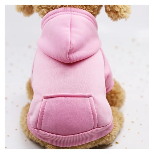 Hundemantel für den Winter, warm, mit weichem Fleece gefüttert, Haustiermantel für kleine, mittelgroße Hunde, Welpen, Katzen, geeignet für Chihuahua, Französische Bulldogge, Mops (Rosa, S) von CHUANYGU