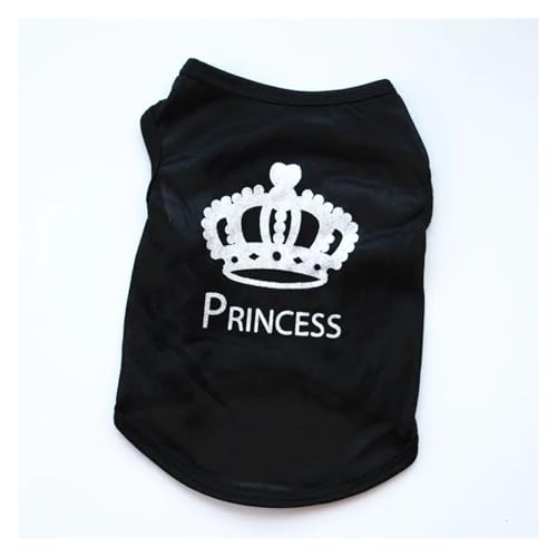 Hundeshirt mit Prinzessinnenkrone, Sommerkleidung für kleine Hunde und Katzen, leicht, atmungsaktiv (Schwarz, S) von CHUANYGU