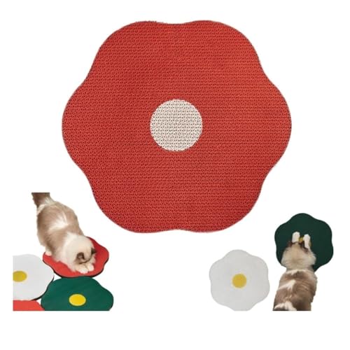 Kratzmatte in Blumenform für Katzen, Wellpappe, zum Schutz von Möbeln (rot) von CHUANYGU