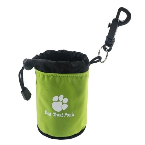 Leckerli-Trainingstasche für Hunde mit Gürtelclip, Nylon-Snacktasche für Gehorsam, einfacher Zugriff, Futterspender, kleine bis große Hunde (grün) von CHUANYGU
