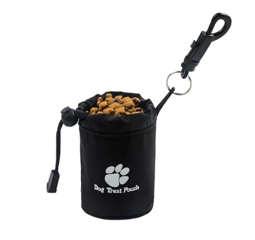 Leckerli-Trainingstasche für Hunde mit Gürtelclip – Nylon-Snacktasche für Gehorsam bei Welpen, einfacher Zugriff, für kleine bis große Hunde (schwarz) von CHUANYGU