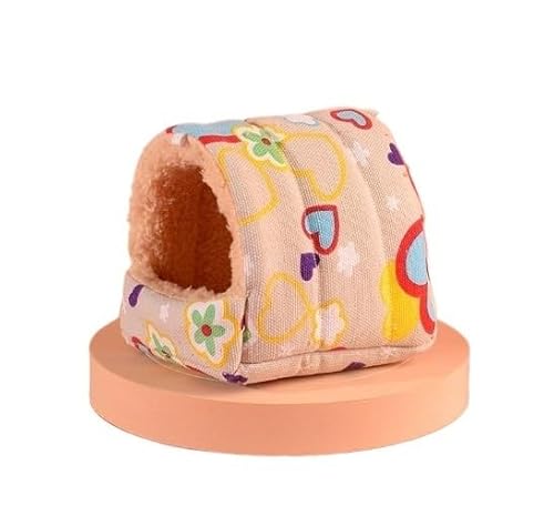 Mini-Hamsterbett Versteck – weiches Fleece und Segeltuch Hamsterhaus für Zwerghamster, Rennmäuse – gemütliches Käfignest, warmer Haustier-Lebensraum (2, XL) von CHUANYGU