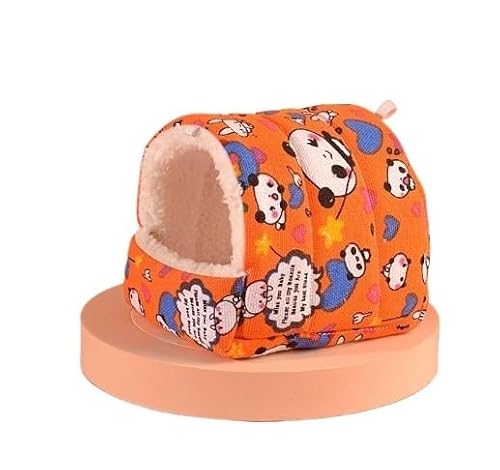 Mini-Hamsterbett Versteck – weiches Fleece und Segeltuch Hamsterhaus für Zwerghamster, Rennmäuse – gemütliches Käfignest, warmer Haustier-Lebensraum (4, M) von CHUANYGU