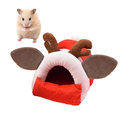 Mini-Hamsterbett Versteck – weiches Fleece und Segeltuch Hamsterhaus für Zwerghamster, Rennmäuse – gemütliches Käfignest, warmer Haustier-Lebensraum (5, XL) von CHUANYGU