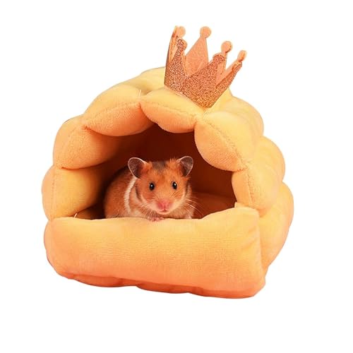 Mini-Hamsterbett Versteck – weiches Fleece und Segeltuch Hamsterhaus für Zwerghamster, Rennmäuse – gemütliches Käfignest, warmer Haustier-Lebensraum (6, M) von CHUANYGU