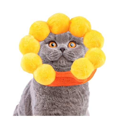 Niedlicher Hasenhut für Katzen und kleine Hunde, bezaubernder Tiger-Kostümhut für Haustiere, weicher Plüsch, Party-Kopfbedeckung für Kätzchen, Welpen (Blume) von CHUANYGU