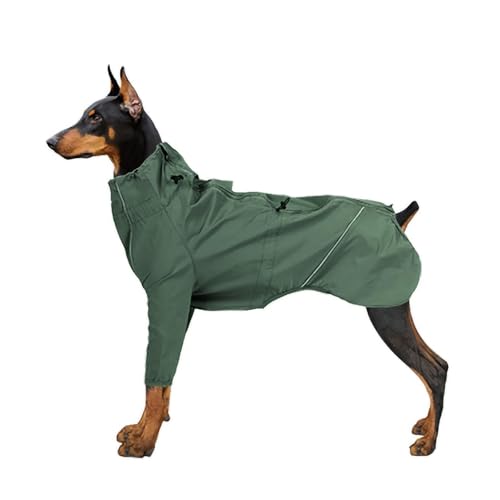 Outdoor-Regenmantel für Hunde mit reflektierenden Streifen, wasserdicht, winddicht für jedes Wetter, verstellbare Passform, Grün, Größe XXL Outdoor-Regenmantel für Hunde mit reflektierenden Streifen, wasserdicht, winddicht für jedes Wetter, verstellbare Passform, Grün, Größe XXL von CHUANYGU