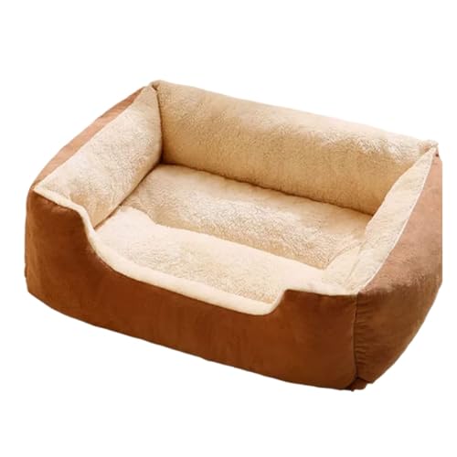 Plüsch-Haustierbett für Katzen und kleine Hunde, weiches Katzenhaus im Höhlen-Stil, mit abnehmbarem Kissen, warmes, waschbares Hundebett in mehreren Größen (Braun, XS) von CHUANYGU