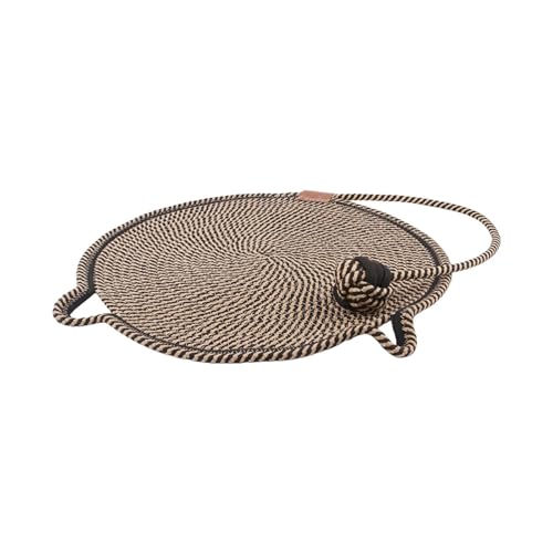 Runde Kratzmatte für Katzen mit Baumwollseil und integriertem Teaser – Anti-Rutsch-Kratzunterlage für Indoor-Katzen – 42 cm Durchmesser Runde Kratzmatte für Katzen mit Baumwollseil und integriertem Teaser – Anti-Rutsch-Kratzunterlage für Indoor-Katzen – 42 cm Durchmesser von CHUANYGU