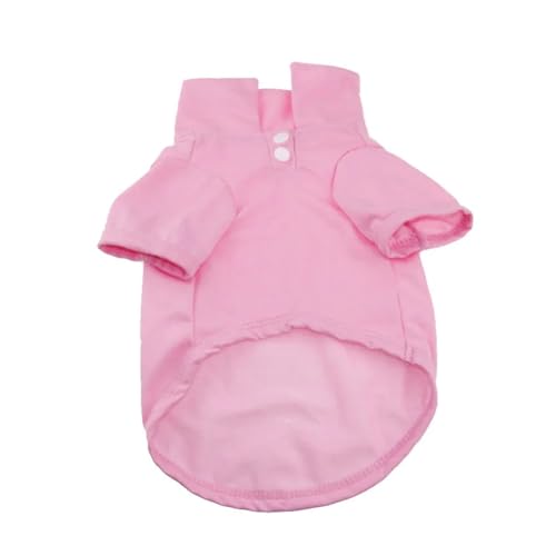 Sommer-Hunde-Poloshirt, weich, atmungsaktiv, Welpenkleidung für kleine Hunde, einfarbig, Katzenbekleidung, Haustierkostüm, anwendbar für Chihuahua (Rosa, XL) von CHUANYGU