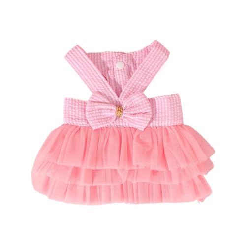 Sommer-Hundekleidung, niedliches Spitzenkleid für Welpen, Kätzchen, Kühlweste, Chihuahua, Bichon, Yorkie, kleine Hunde, Katzen, Frühlings- und Sommer-Outfit (Rosa, L) von CHUANYGU