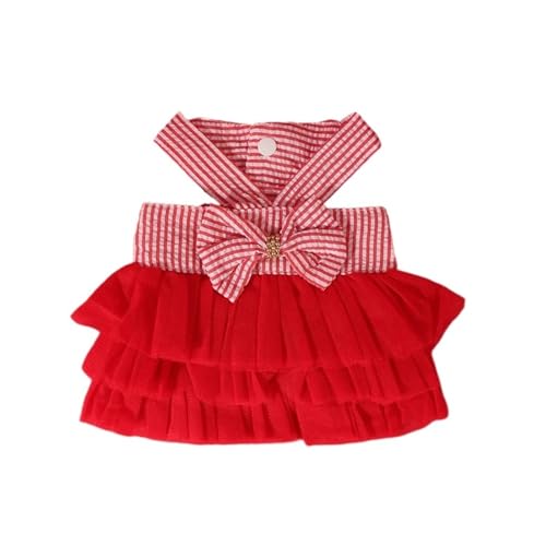Sommer-Hundekleidung, niedliches Spitzenkleid für Welpen, Kätzchen, Kühlweste, Chihuahua, Bichon, Yorkie, kleine Hunde, Katzen, Frühlings- und Sommer-Outfit (Rot, M) von CHUANYGU