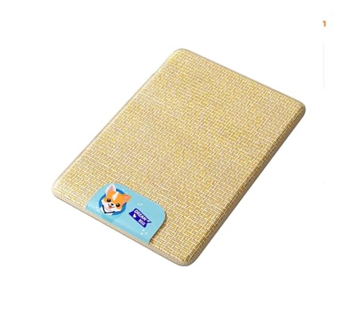 Sommer-Kühlmatte für Katzen und Hunde, rutschfeste, atmungsaktive Rattan-Haustiermatte, Eisseide-Kühlkissen für gleichmäßige Wärmeableitung (Hund, XL) von CHUANYGU