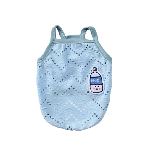 Sommer-Netzweste für Hunde, niedlich, atmungsaktiv, für kleine Hunde, Pudel, Malteserkatzen, Haustierbekleidung (Blau, XXL) von CHUANYGU