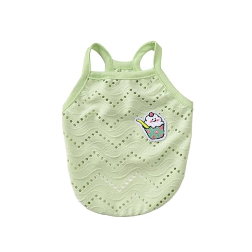 Sommer-Netzweste für Hunde, niedlich, atmungsaktiv, für kleine Hunde, Pudel, Malteserkatzen, Haustierbekleidung (Grün, XXL) von CHUANYGU