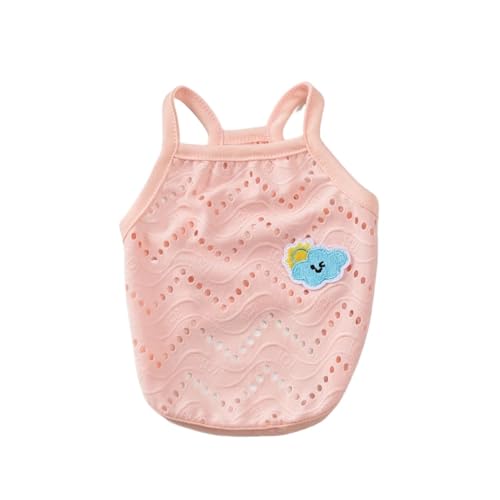 Sommer-Netzweste für Hunde, niedlich, atmungsaktiv, für kleine Hunde, Pudel, Malteserkatzen, Haustierbekleidung (Rosa, XL) von CHUANYGU