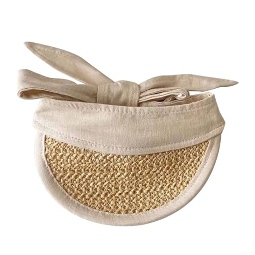 Stroh-Sonnenhut für kleine Hunde, verstellbarer Kinnriemen, UV-Schutz, Visierhut für Outdoor, Strandspaziergänge, Parkbesuche, Schwarz und Khaki (Braun) von CHUANYGU