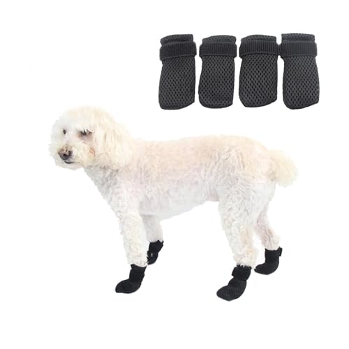 Verstellbare kratzfeste Katzenschuhe – weiche Haustierstiefel für kleine Hunde und Katzen, Pfotenschutz zum Baden, Fellpflege und Tierarztbesuche, Grau (Größe M) (Schwarz, L) von CHUANYGU