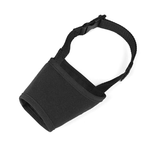 Verstellbarer Maulkorb für Hunde zum Beißen und Bellen – weicher, atmungsaktiver Polyester-Maulkorb mit Schnellverschluss-Schnallen für Training und Außenbereich (Schwarz, S) von CHUANYGU