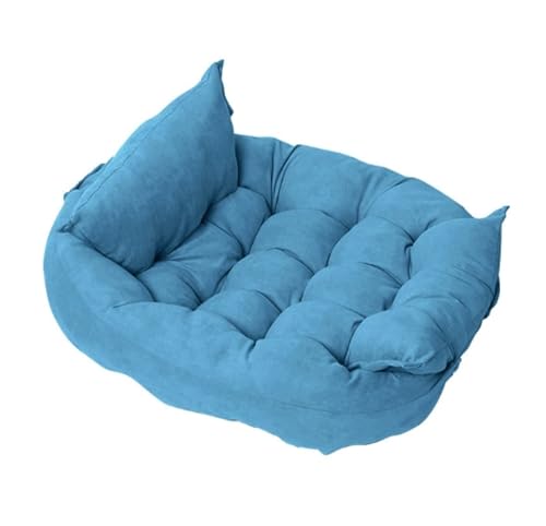 Verstellbares Haustierbett, Sofa für Hunde und Katzen, weiches, waschbares Kissen mit abnehmbarer Matte, gemütliches Nest für kleine bis mittelgroße Haustiere (Blau, M) von CHUANYGU