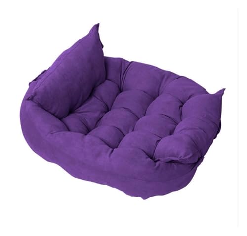 Verstellbares Haustierbett, Sofa für Hunde und Katzen, weiches, waschbares Kissen mit abnehmbarer Matte, gemütliches Nest für kleine bis mittelgroße Haustiere (Lila, M) von CHUANYGU