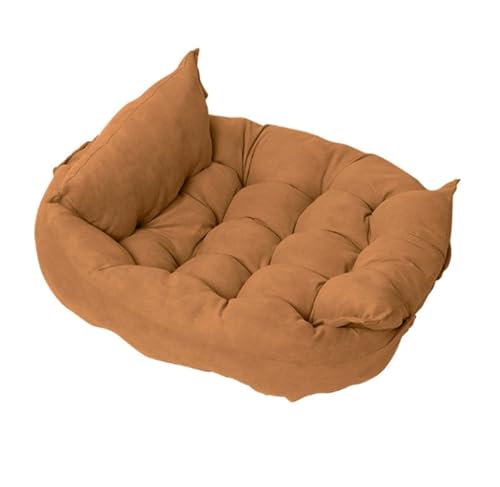 Verstellbares Haustierbett, Sofa für Hunde und Katzen, weiches, waschbares Kissen mit abnehmbarer Matte, gemütliches Nest für kleine bis mittelgroße Haustiere (Orange, M) von CHUANYGU