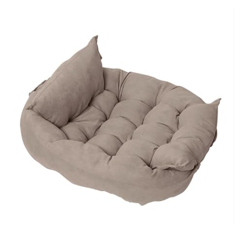 Verstellbares Haustierbett für Hunde und Katzen, weiches, waschbares Kissen mit abnehmbarer Matte, gemütliches Nest für kleine bis mittelgroße Haustiere (Braun, L) von CHUANYGU