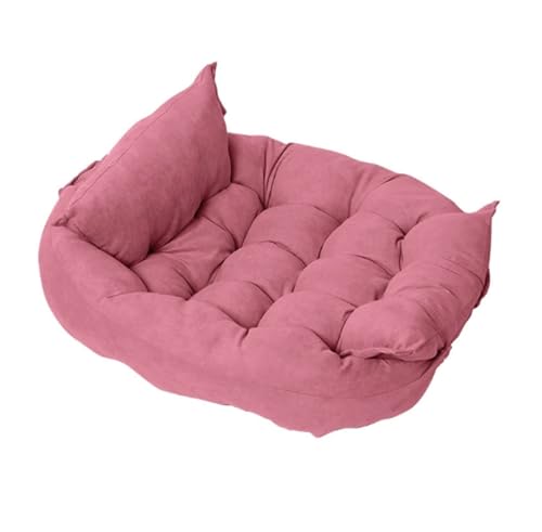 Verstellbares Haustierbett für Hunde und Katzen, weiches, waschbares Kissen mit abnehmbarer Matte, gemütliches Nest für kleine bis mittelgroße Haustiere (Rosa, XL) von CHUANYGU