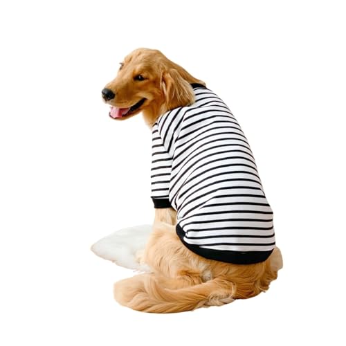 Warmer Fleece-Hunde-Kapuzenpullover für mittelgroße und große Hunde, weicher Kapuzenmantel für Herbst und Winter, kaltes Wetter, gestreift mit Bären-Design (5XL) von CHUANYGU
