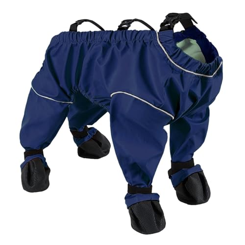 Wasserdichte Hundestiefel, rutschfeste Haustierschuhe für Outdoor, Spaziergänge, Laufen, Wandern, Indoor-Bodenschutz (Blau, L) von CHUANYGU