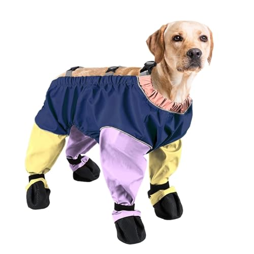 Wasserdichte Hundestiefel, rutschfeste Haustierschuhe für Outdoor, Spaziergänge, Laufen, Wandern, Indoor-Bodenschutz (mehrfarbig, L) von CHUANYGU