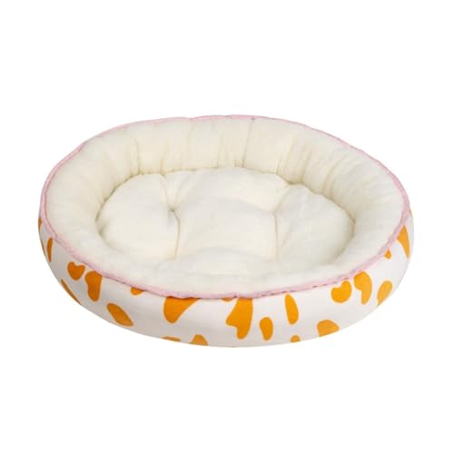 Weiches, rundes Plüsch-Haustierbett für Katzen und kleine Hunde, warmes, gemütliches Kissen mit rutschfester Unterseite (D,XL) von CHUANYGU