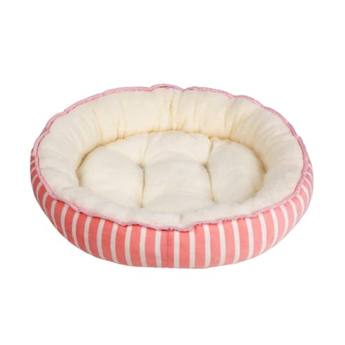 Weiches rundes Plüsch-Haustierbett für Katzen und kleine Hunde, warmes, gemütliches Kissen mit rutschfester Unterseite (C,XL) von CHUANYGU