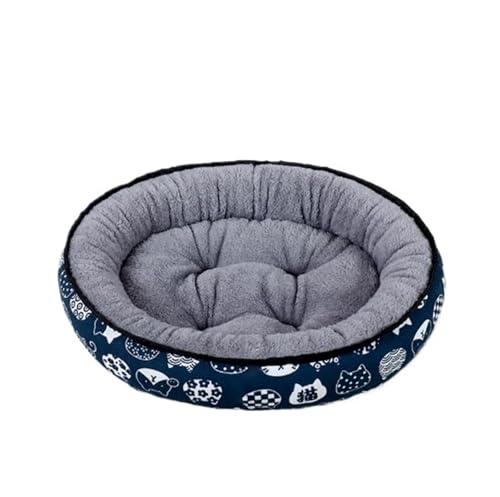 Weiches rundes Plüsch-Haustierbett für Katzen und kleine Hunde, warmes, gemütliches Kissen mit rutschfester Unterseite (E,XL) von CHUANYGU